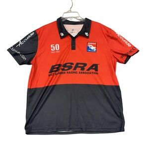Champion System Polo Shirt Mens 2XL Red Black Accuride BSRA Racing Jersey